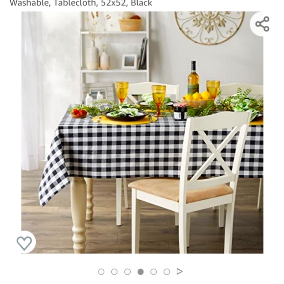NWT 2 BLACK & WHITE BUFFALO CHECK PLAID CLASSIC FARMHOUSE TABLECLOTH 52INX52IN - Picture 2 of 7